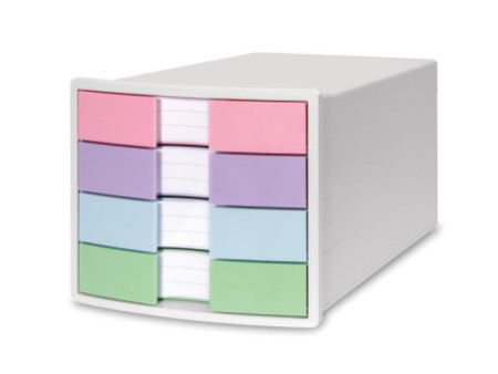 HAN Module de classement IMPULS, 4 tiroirs, blanc/pastel