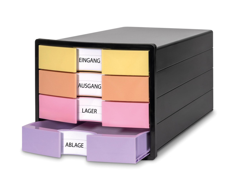 HAN Module de classement IMPULS, 4 tiroirs, noir/pastel