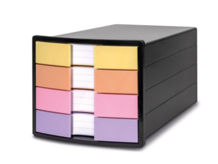 HAN Module de classement IMPULS, 4 tiroirs, noir/pastel