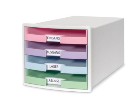 HAN Module de classement IMPULS, 4 tiroirs, blanc/pastel