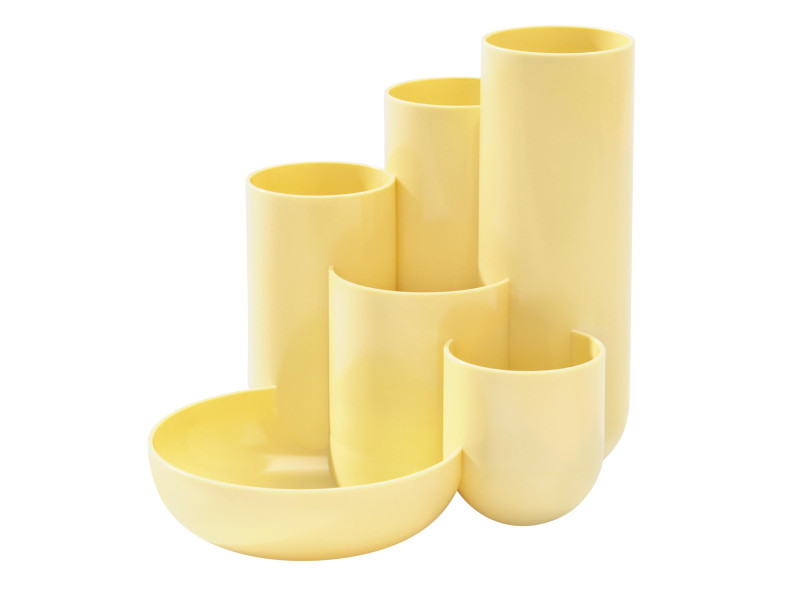 HAN Multipot à crayons CAMPUS, 6 pots, jaune pastel