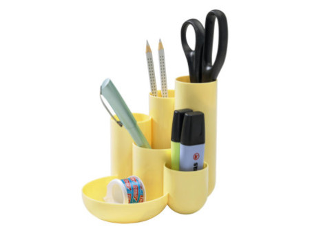 HAN Multipot à crayons CAMPUS, 6 pots, jaune pastel