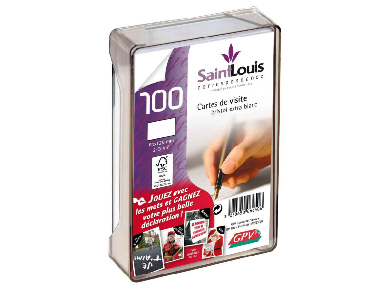 GPV Cartes de visite Saint Louis, en boîtier plexiglas