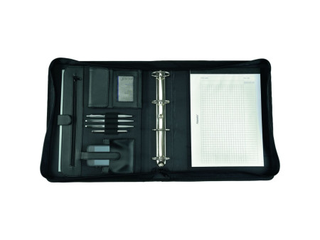 Alassio Serviette classeur 'AREZZO', A4, cuir, noir