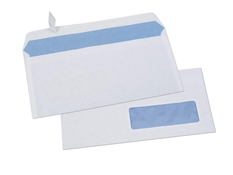 GPV Enveloppes ECO, DL, 110 x 220 mm, avec fenêtre, blanc