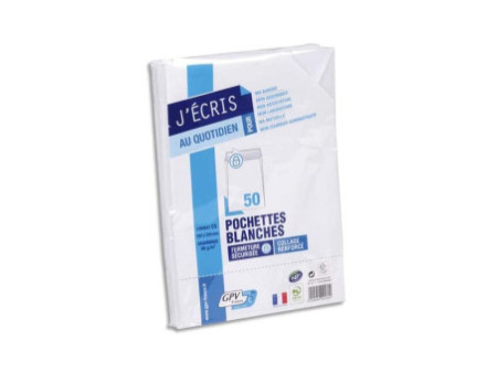GPV Pochettes d'expédition, C5, 162 x 229 mm, blanc