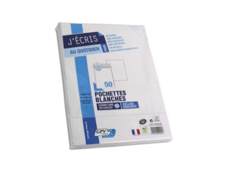 GPV Pochettes d'expédition, C4, 229 x 324 mm, blanc