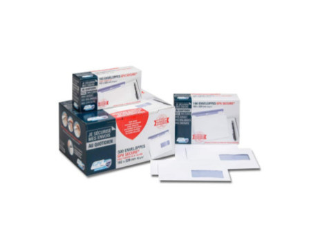 GPV Enveloppes SECURE, 112 x 225 mm, avec fenêtre, blanc