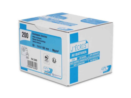 GPV Enveloppes, DL, 110 x 220 mm, avec fenêtre, blanc