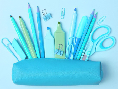 Alassio Trousse, en cuir, turquoise