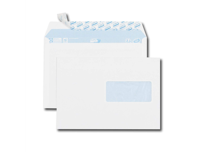 GPV Enveloppes, C5, 162 x 229 mm, blanc, avec fenêtre