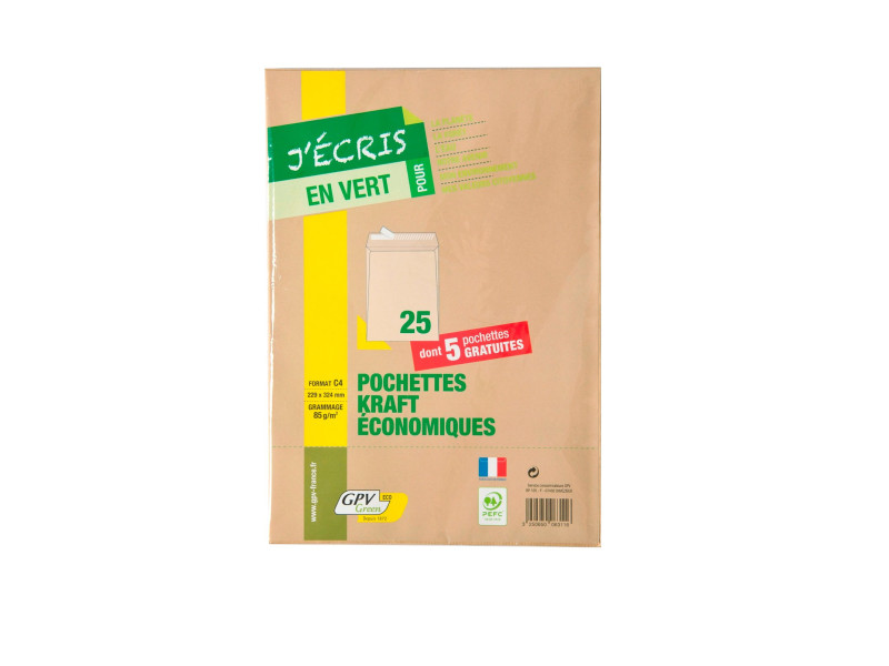 GPV Pochettes d'expédition Green ECO, C4, kraft brun