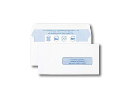 GPV Enveloppes TIP, 90 x 182 mm, avec fenêtre, blanc