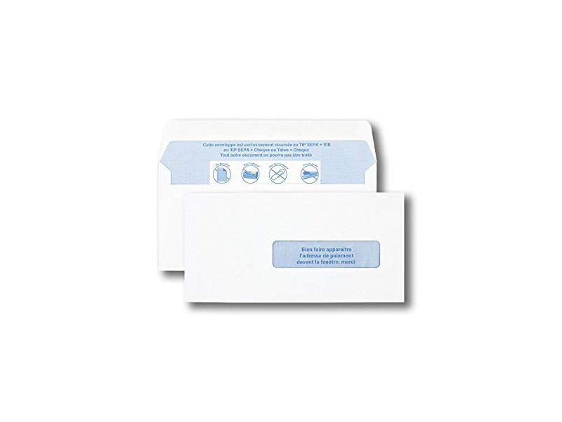 GPV Enveloppes TIP, 90 x 182 mm, avec fenêtre, blanc