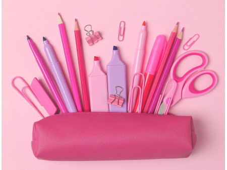 Alassio Trousse, en cuir, rose