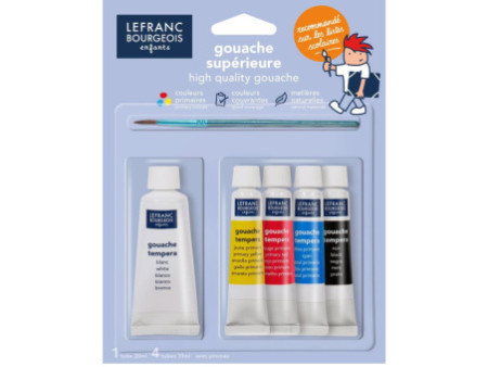 LEFRANC BOURGEOIS Gouache en tube, set de 5 tubes assortis