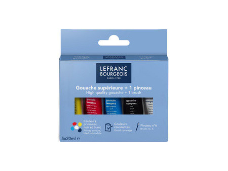 LEFRANC BOURGEOIS Gouache, étui carton de 5 tubes de 20 ml