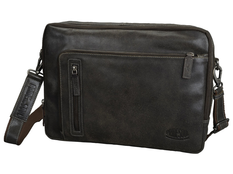 PRIDE&SOUL Sac à bandoulière 'KING', cuir, marron