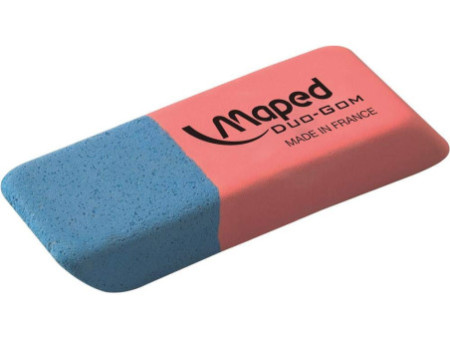 Maped Gomme en caoutchouc Duo-Gom, medium, bleu/rouge