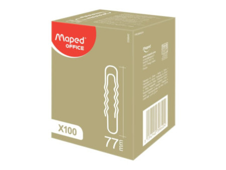 Maped Trombone, en acier nickelé, 77 mm, ondulé