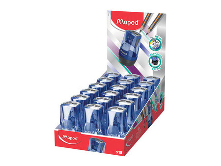 Maped Taille-crayon TONIC METAL, bleu/noir, présentoir de 18