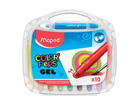 Maped Craie gel COLOR'PEPS GEL, étui plastique de 10