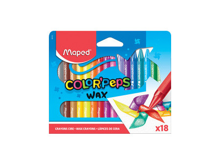 Maped Crayon de cire COLOR'PEPS WAX, étui en carton de 18