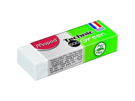 Maped Gomme plastique Technic 600 Green, présentoir de 20