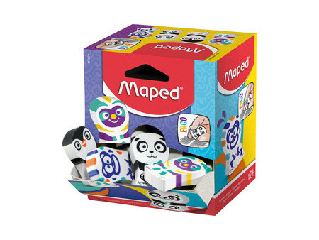 Maped Gomme en plastique ERGO FUN, présentoir de 24