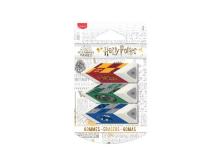 Maped Gomme en plastique Pyramide HARRY POTTER, blister de 3