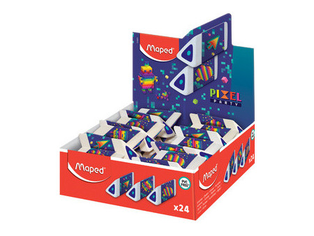 Maped Gomme en plastique Pyramide PIXEL PARTY, présentoir