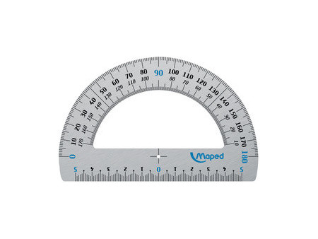 Maped Rapporteur 180 degrés, en aluminium, 120 mm