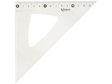 Maped Equerre Cristal 45 degrés, hypoténuse : 210 mm,