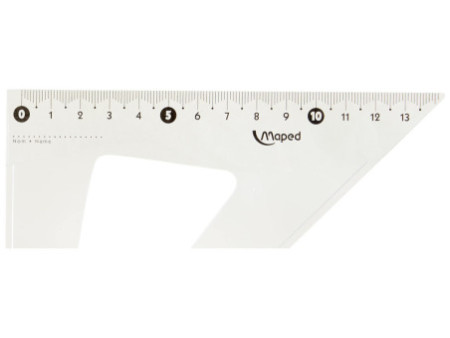 Maped Equerre Cristal 45 degrés, hypoténuse : 210 mm,