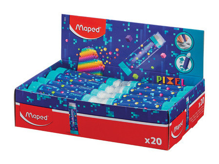 Maped Gomme en plastique PIXEL PARTY, présentoir de 20