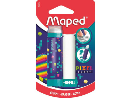 Maped Gomme PIXEL PARTY + gomme de rechange, blister