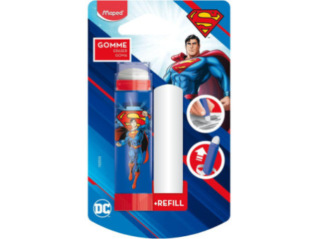 Maped Gomme en plastique SUPERMAN + gomme de rechange