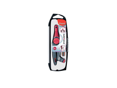 Maped Boîte de compas Stop & Safe avec bague d'adaptation,