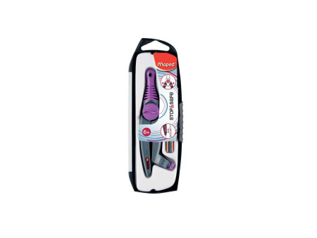 Maped Boîte de compas Stop & Safe avec bague d'adaptation,