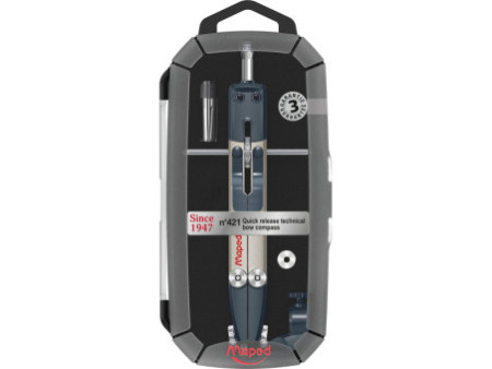 Maped Coffret de compas technique No.421, 4 pièces, noir