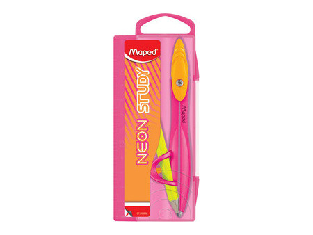 Maped Coffret de compas STUDY NEON, avec bague, assorti