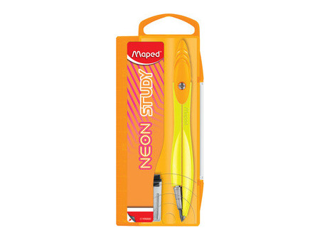 Maped Coffret de compas STUDY NEON, avec bague, assorti
