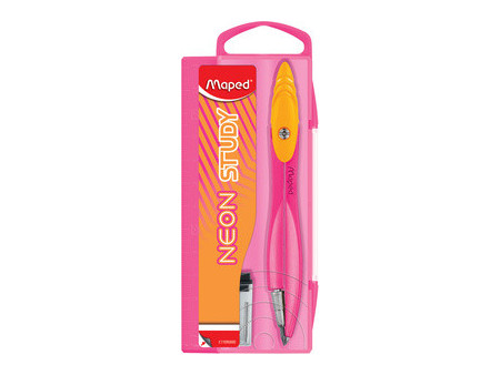 Maped Coffret de compas STUDY NEON, avec bague, assorti