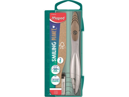 Maped Coffret compas STUDY SMILING PLANET, brun, présentoir