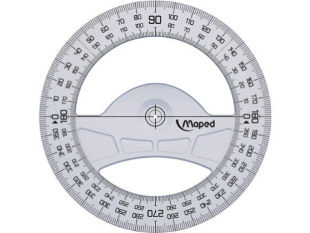 Maped Rapporteur Geometric 360 deg, 120 mm, en plastique