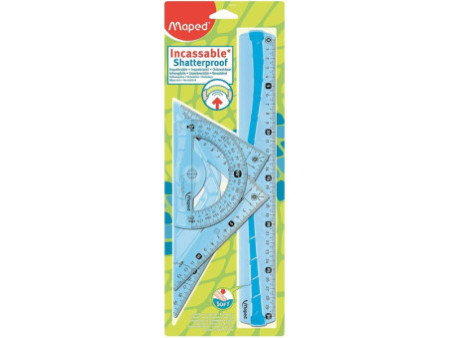 Maped Grand kit de géometrie Flex, incassable, 4 pièces