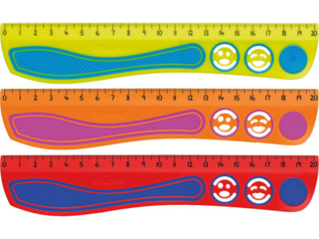 Maped Règle plate Kidy Grip, 200 mm, en plastique