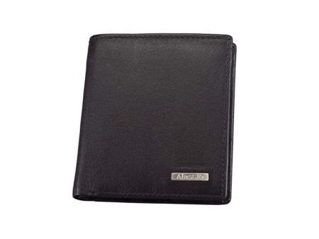 Alassio Mini portefeuille, cuir, format haut, noir