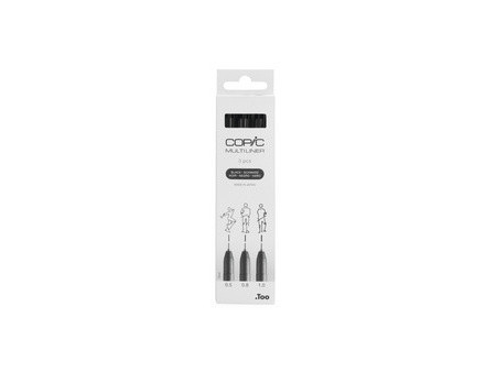 COPIC Feutre fin MULTILINER, set de 3, noir