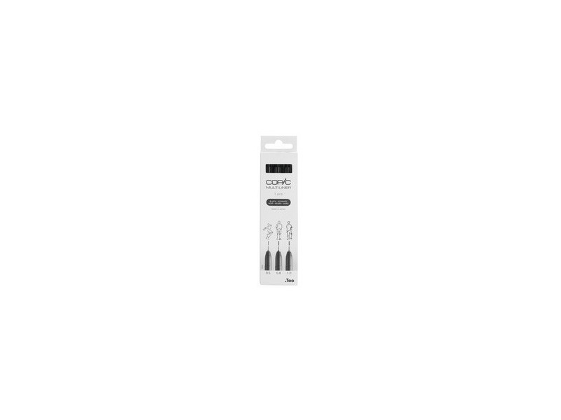 COPIC Feutre fin MULTILINER, set de 3, noir